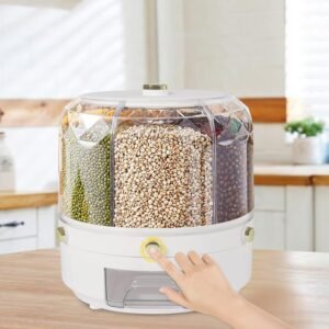 Rotating Grain Dispenser for a Clean, Organized Kitchen